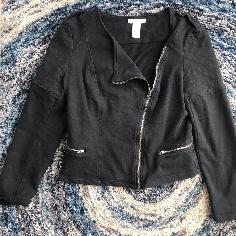 Black Blazer Zip Up